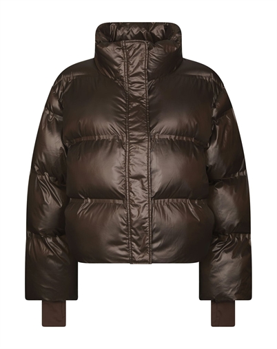 Neo Noir - Rhea Shiny Puffer Jakke - Chocolate Brown 